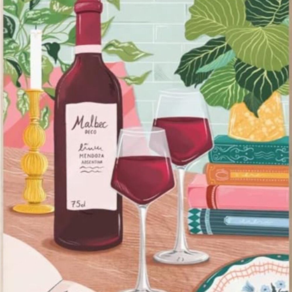 Paint by Numbers Kit – Wine Theme (Single Canvas)